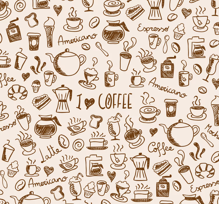 Coffee pattern modern kitchen blind - TenStickers