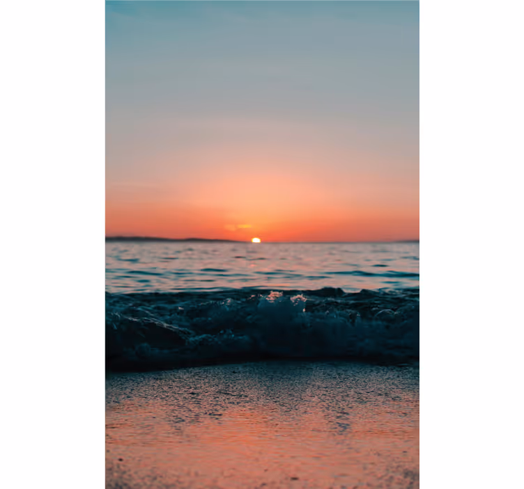 Sunset on a beach bathroom blind - TenStickers