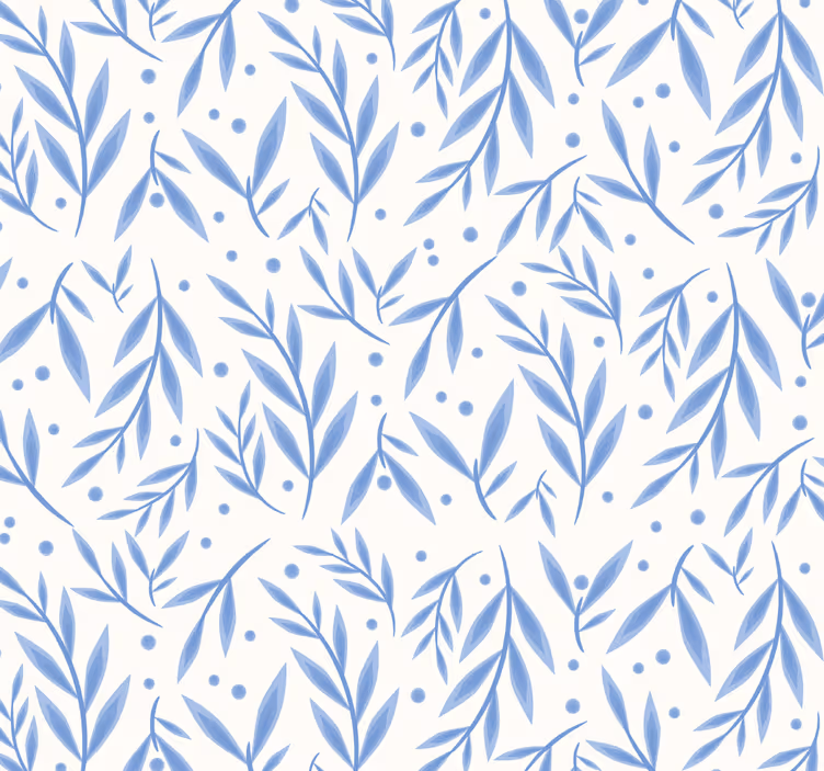 Blue and white pattern bathroom blind - TenStickers