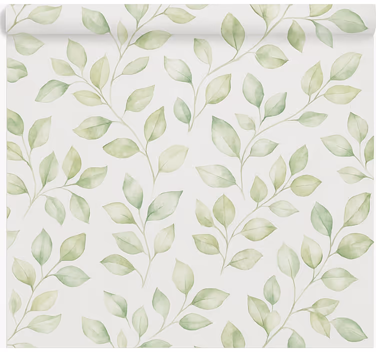 White background with leaves bathroom blind - TenStickers