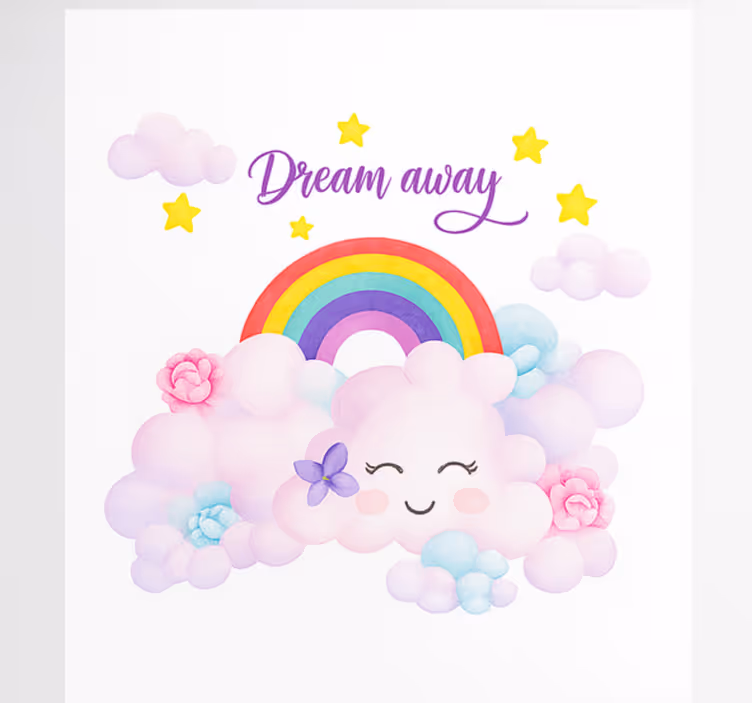 Pink clouds and rainbow blind children - TenStickers