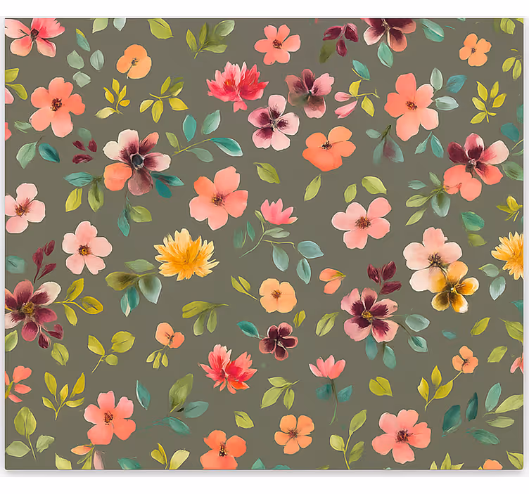 Vibrant Watercolor flowers kitchen roller blind - TenStickers