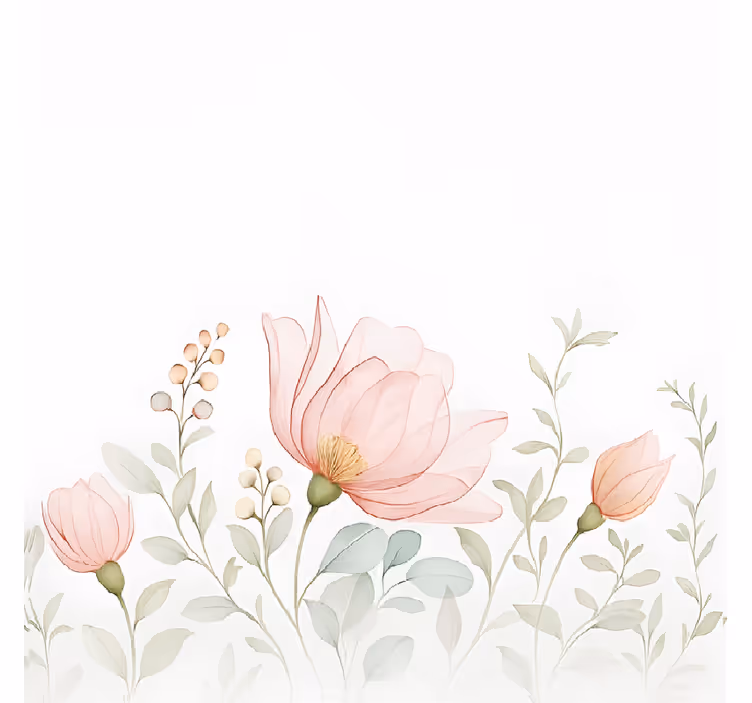 Abstract translucent florals master bedroom shades - TenStickers