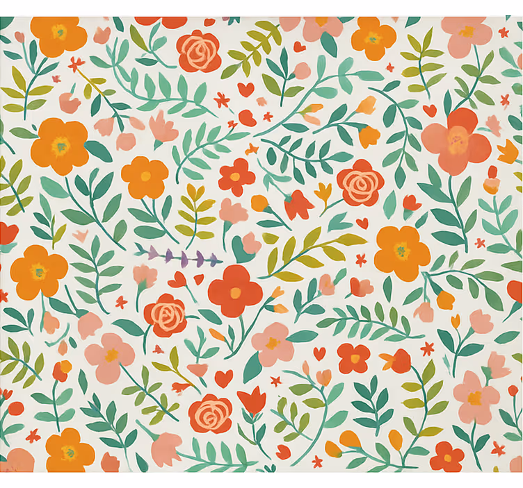 Cheerful stylized florals nursery roller blind - TenStickers