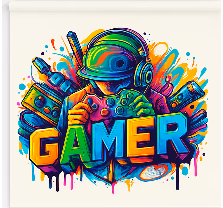 Engaged gamer gamer roller blind - TenStickers