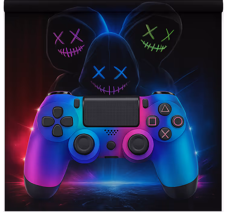 Neon mysterious gamers  gamer roller blind - TenStickers