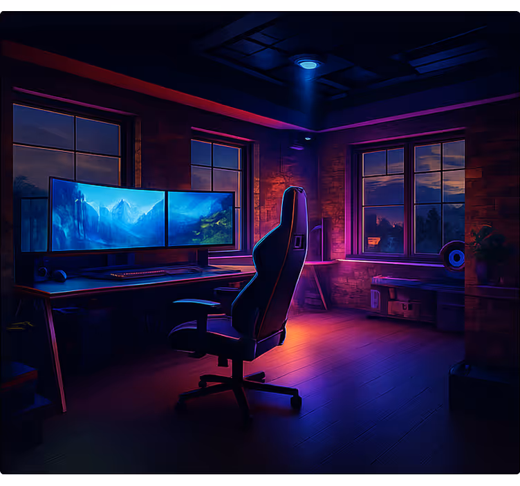Futuristic neon game setup gamer roller blind - TenStickers