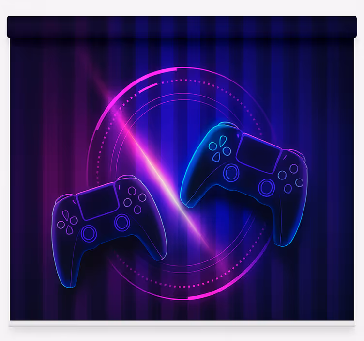 Neon clash game controllers  gamer roller blind - TenStickers