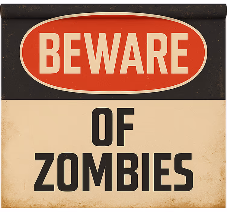 Beware of zombies gamer roller blind - TenStickers