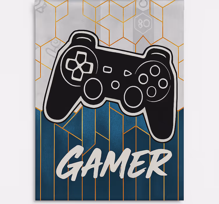 Hexagon Gamer Style gamer roller blind - TenStickers