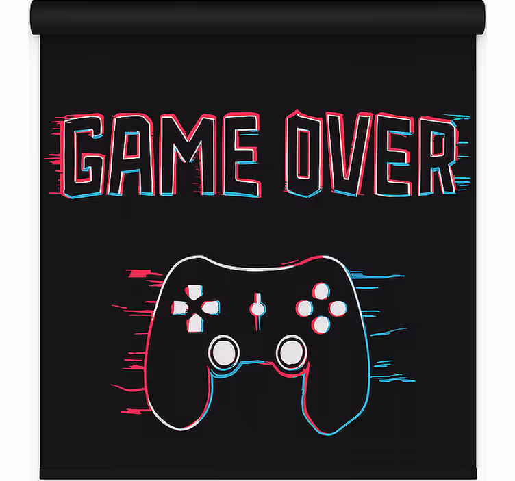"Game over" gamer roller blind - TenStickers