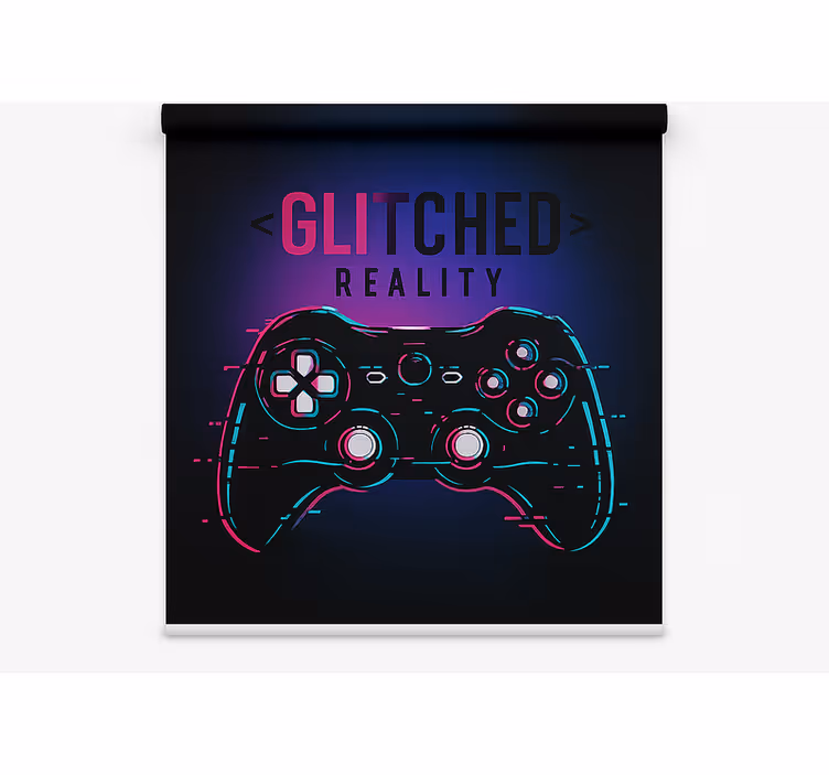 Glitched reality controller gamer roller blind - TenStickers