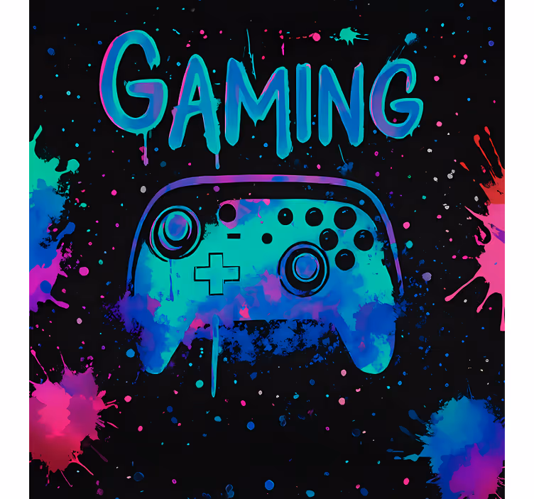 Neon splash paint controllers gamer roller blind - TenStickers
