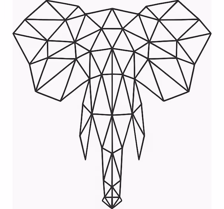 Modern geometric elephant blind teens - TenStickers