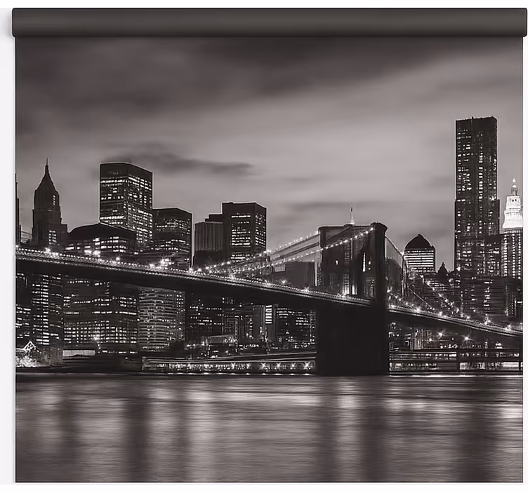 Roller blind office city at night - TenStickers