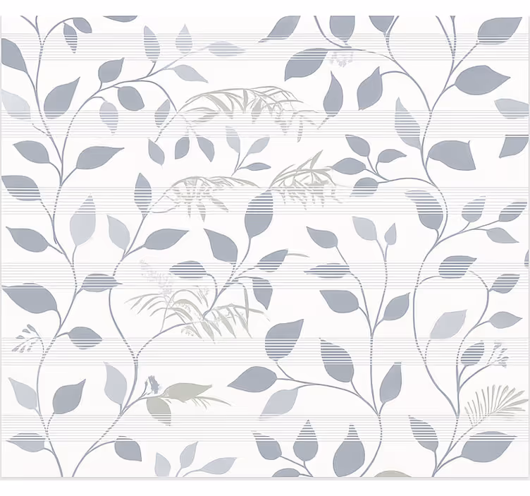 Roller blind office grey leaves with gaps - TenStickers