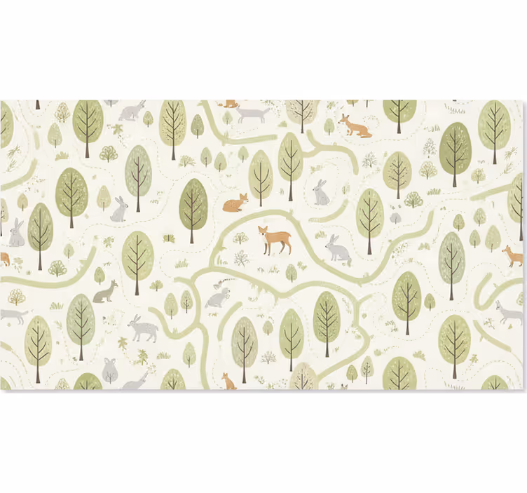 Scandinavian blind artsy abstract forest trees - TenStickers