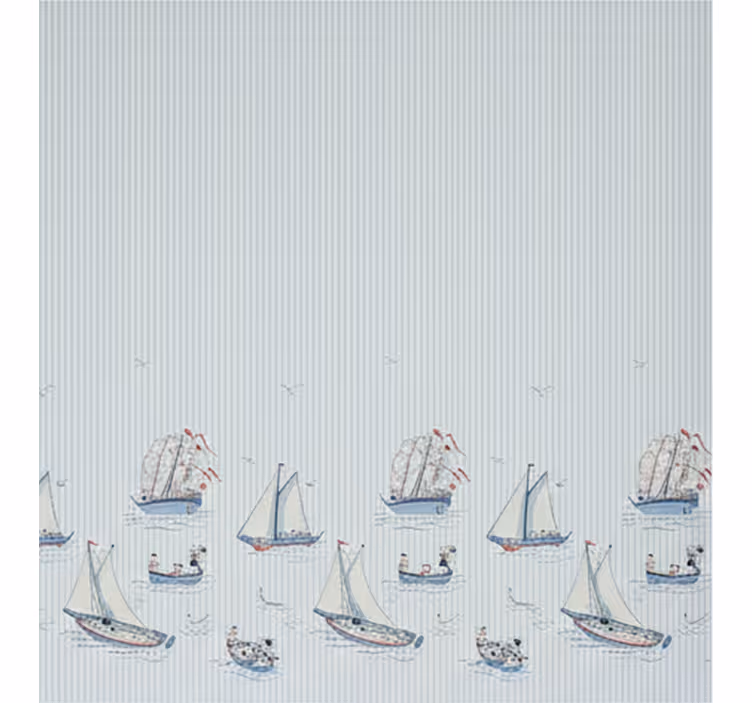 Scandinavian blind ocean blue sailing ships - TenStickers