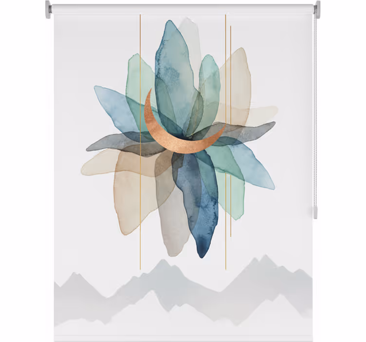 Scandinavian blind abstract colorful mountain scene - TenStickers