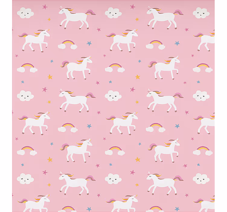 Scandinavian blind with pink dancing unicorns - TenStickers