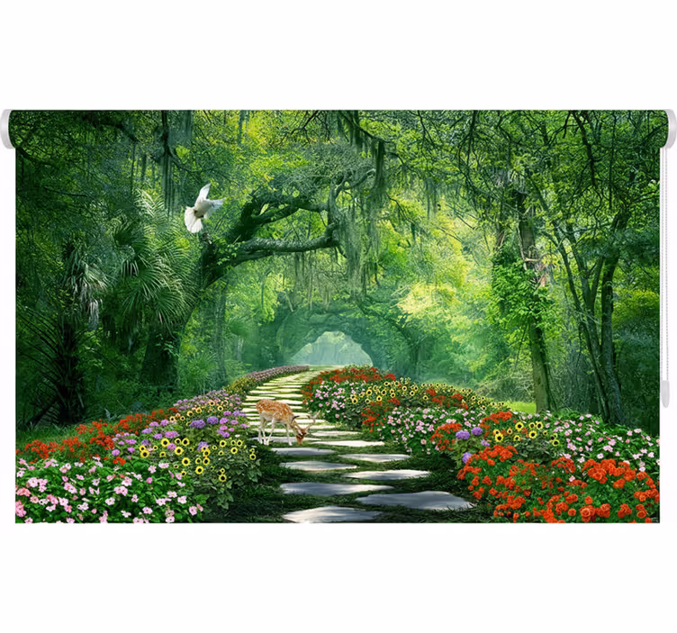Tree blind surreal woodland path - TenStickers