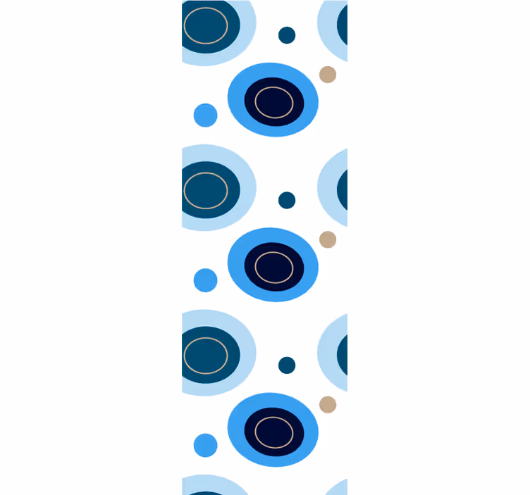 Home office blind with blue floral dot pattern - TenStickers