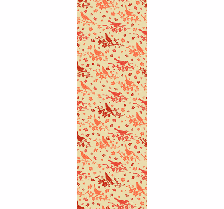 Home office blind with oriental trees and birds - TenStickers