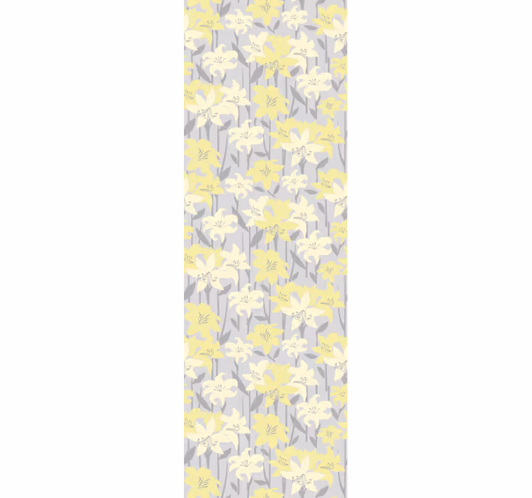 Floral yellow blooms dining room roller blind - TenStickers