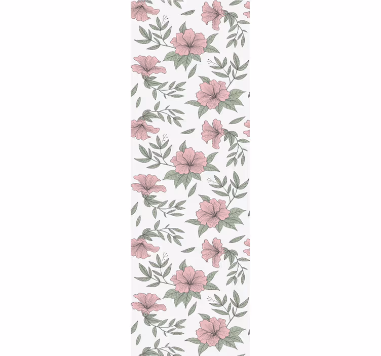 Dining room roller blind with pink floral design - TenStickers
