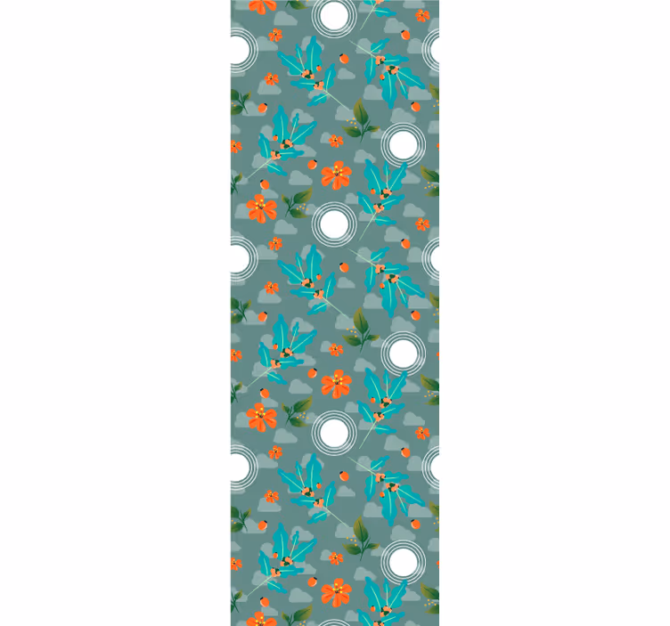Dining room roller blind floral geometric design - TenStickers