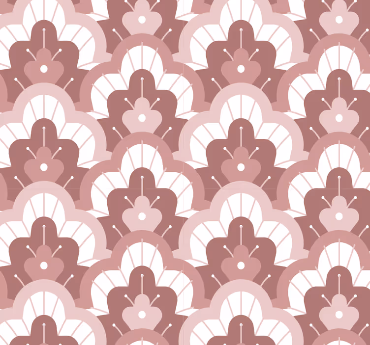 Dining room roller blind vintage pink wallpaper - TenStickers