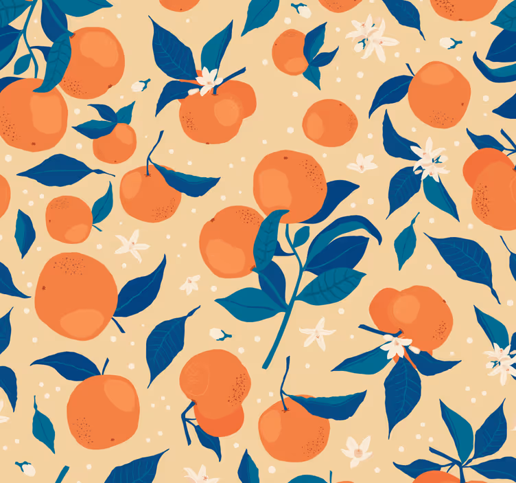 Kitchen roller blind orange blossom - TenStickers
