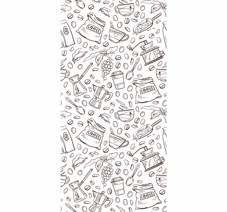 Kitchen roller blind coffee pattern set - TenStickers