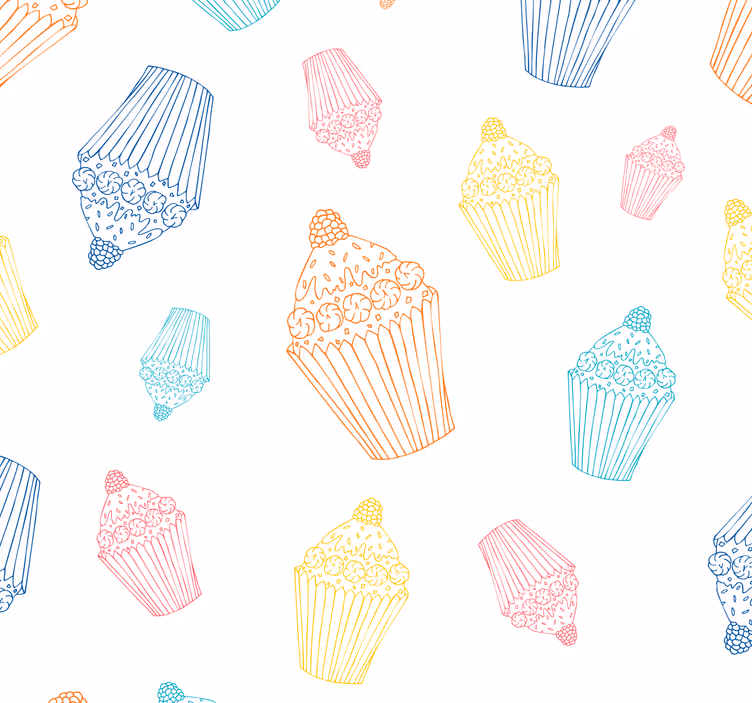 Cupcake sketches kitchen roller blind - TenStickers