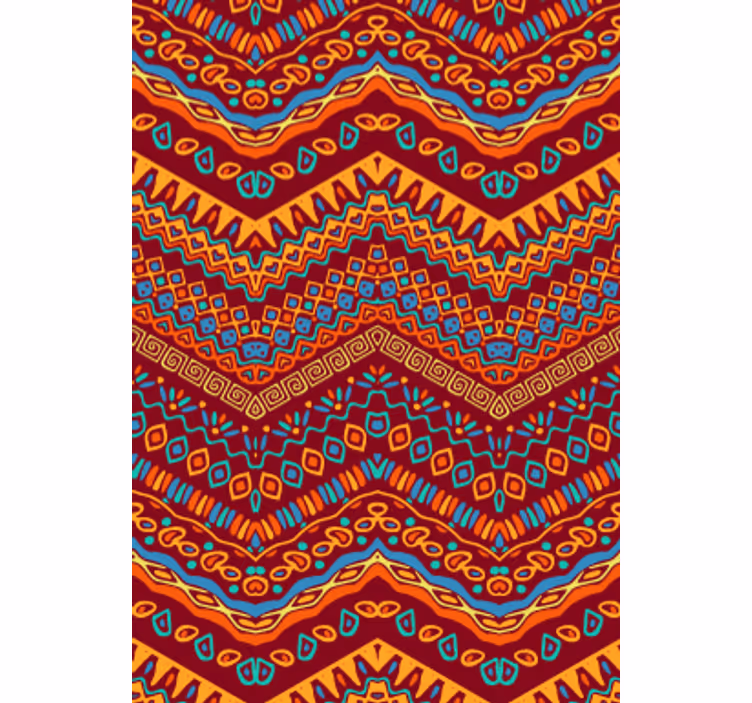 Kitchen roller blind red tribal patterns - TenStickers