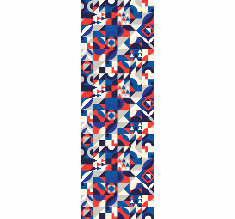 Kitchen roller blind in red and blue mosaic pattern - TenStickers