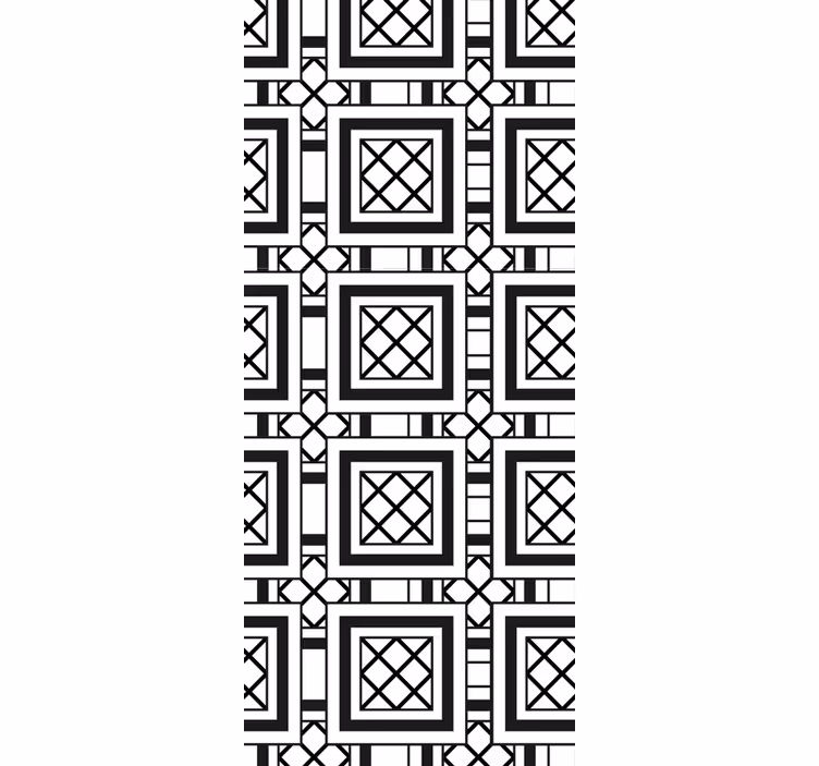 Kitchen roller blind in black hydraulic tile style - TenStickers