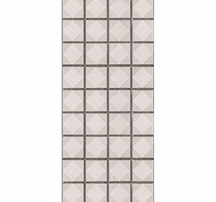 Kitchen roller blind with white minimal abstract tiles - TenStickers