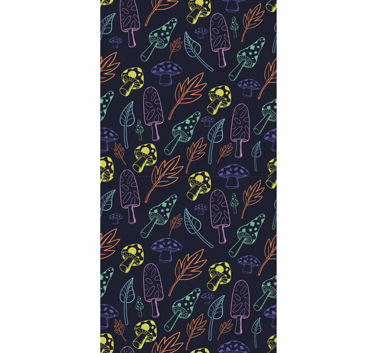 Kitchen roller blind with colorful mushroom pattern - TenStickers