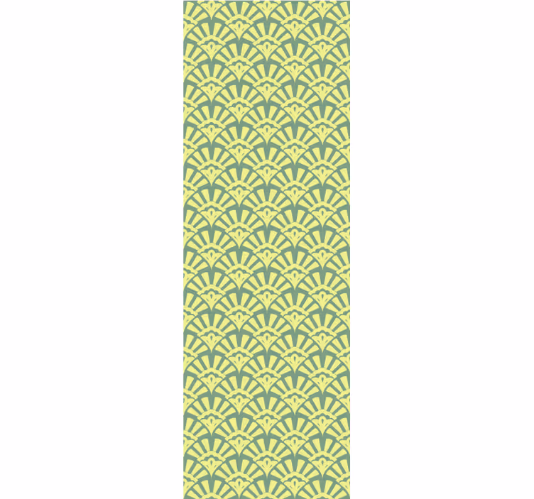 Lemon yellow 70s pattern kitchen roller blind - TenStickers