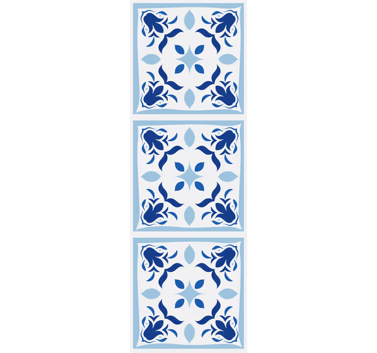 Kitchen roller blind with typical portuguese tile flowers - TenStickers