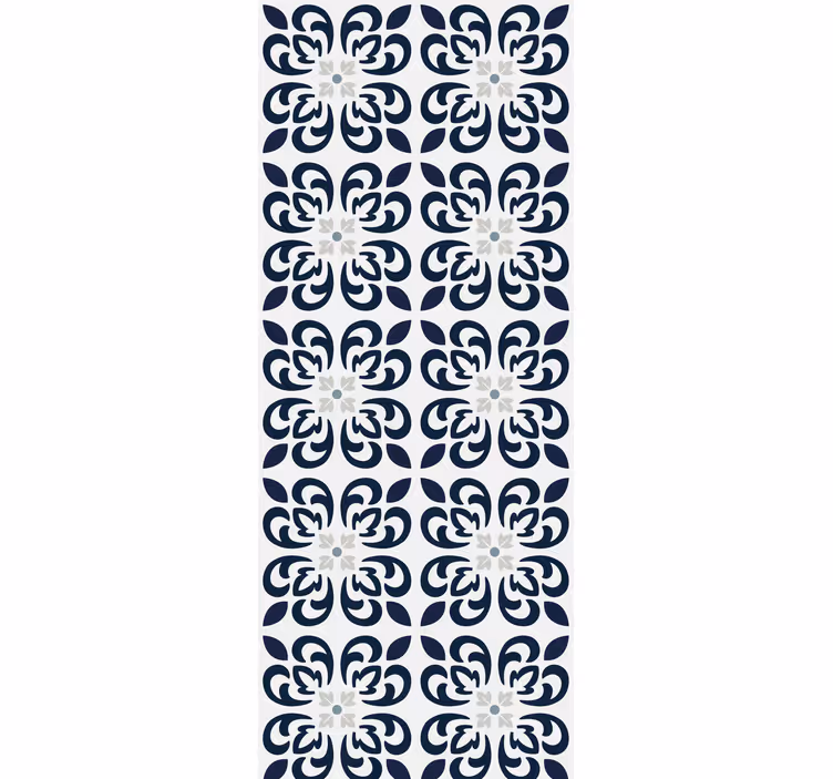 Kitchen roller blind in dark blue clover tile - TenStickers