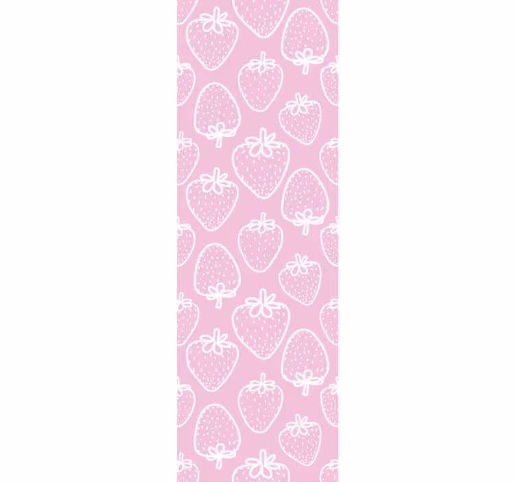 Kitchen roller blind seamless pink strawberry pattern - TenStickers