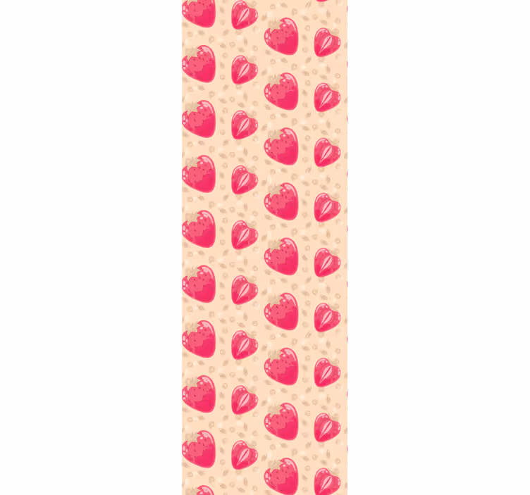 Kitchen roller blind with strawberry pattern on beige - TenStickers