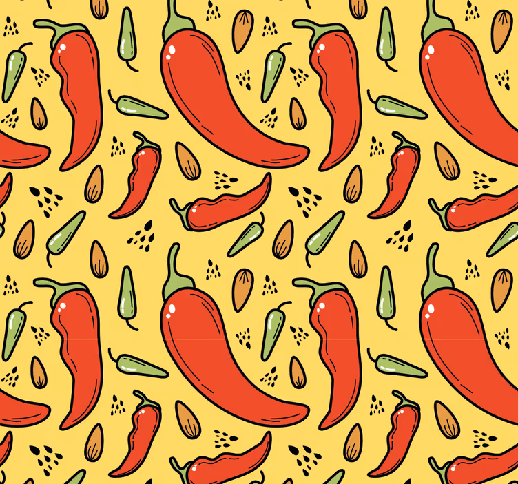 Kitchen roller blind red and green hot chili - TenStickers