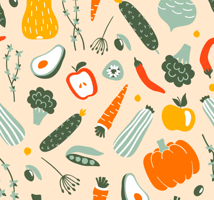 Colorful food kitchen roller blind - TenStickers