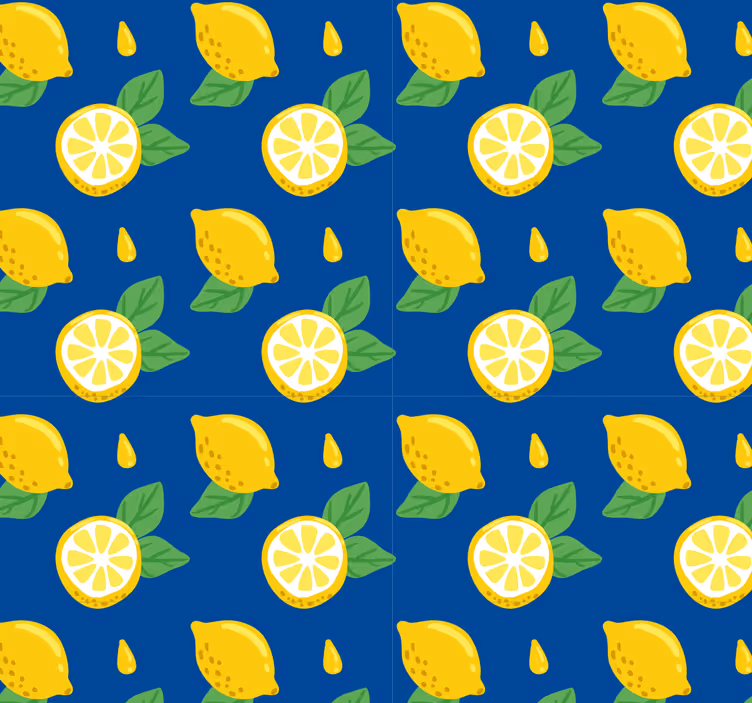 Kitchen roller blind hand-drawn lemons design - TenStickers