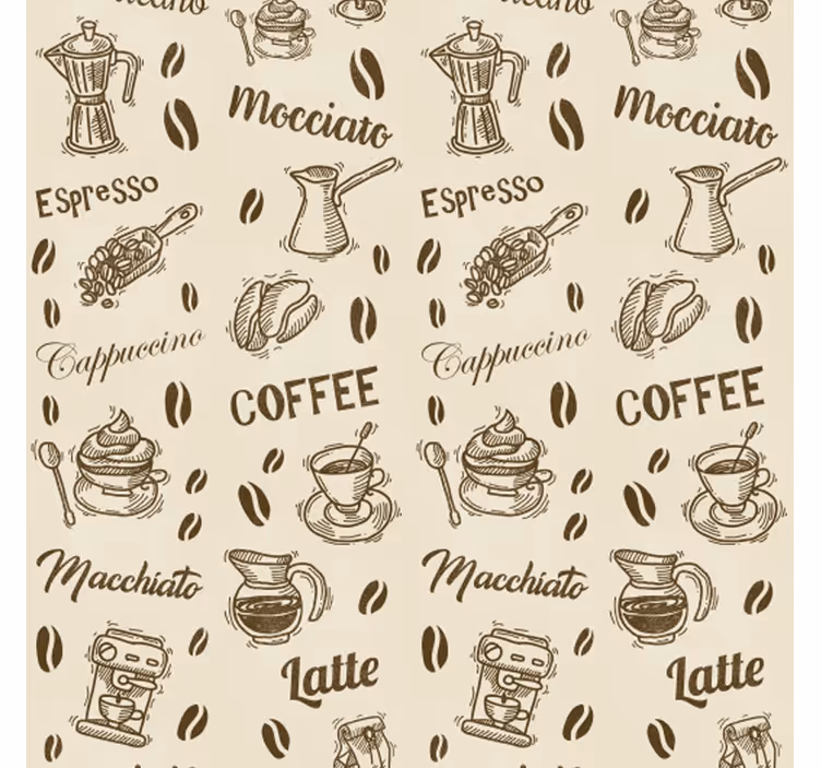 Kitchen roller blind with 3d coffee name designs - TenStickers