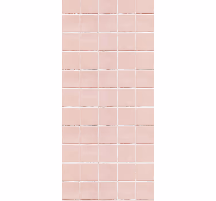 Kitchen roller blind in simple blush pink tiles - TenStickers