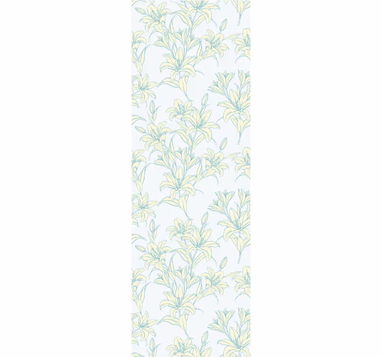 Dining room roller blind lilies vintage floral pattern - TenStickers